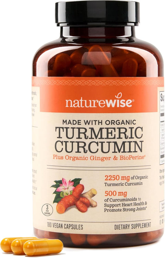 Curcumin Turmeric 2250Mg | 95% Curcuminoids & Bioperine Black Pepper Extract | Advanced Absorption for Joint Support [2 Month Supply - 180 Count]