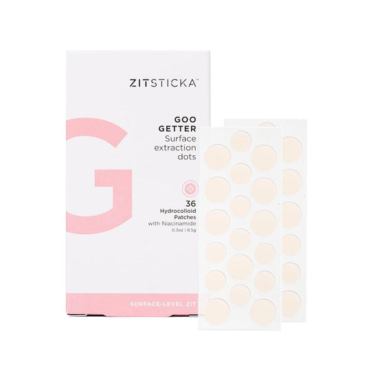 Hydrocolloid Patches | 36 Pack GOO GETTER Pimple Patches to Cover Zits & Blemishes | Acne Treatment or Healing Acne Dots, Exfoliating & Moisturizing Skin | Zit Patch and Pimple Stickers