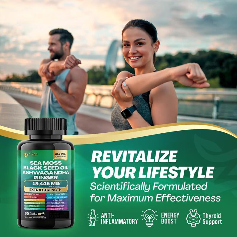 Ultimate Vitality Boost Duo: Sea Moss& Shilajit Power Supplements – Made in US and Certified by Switlab to Improves Performance, Enhances Power, Provides Energy Edible Fitness Healthcare Dietary