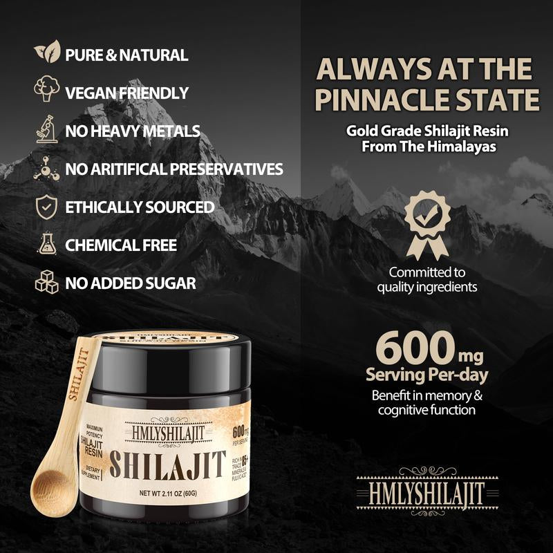 Shilajit Himalayan Organic Shilajit Resin Pure Shilajit Resin Supplement with 85+ Trace Minerals