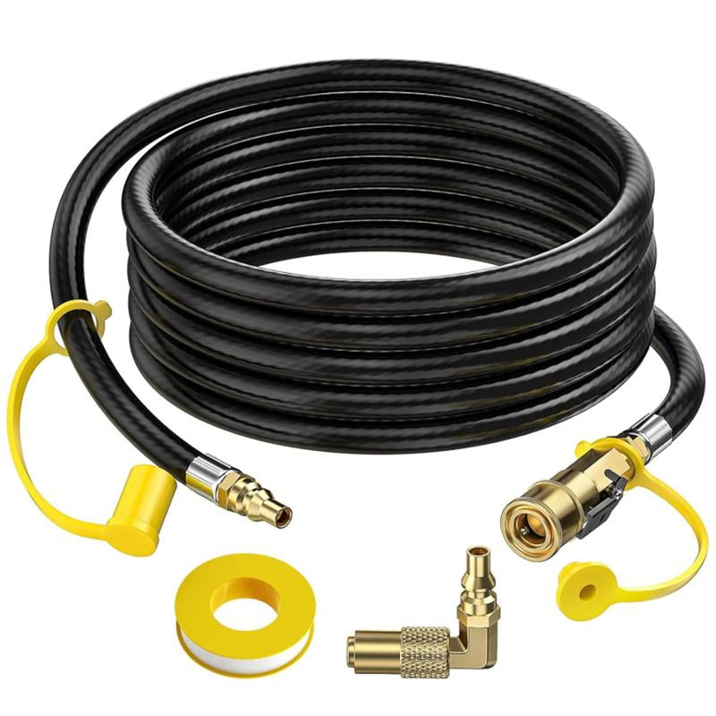 7FT/12FT/24FT RV Quick Connect Propane Hose with 1/4" Safety Shutoff Valve and 1/4" Male Full Flow Plug for 17" and 22" Blackstone Griddles