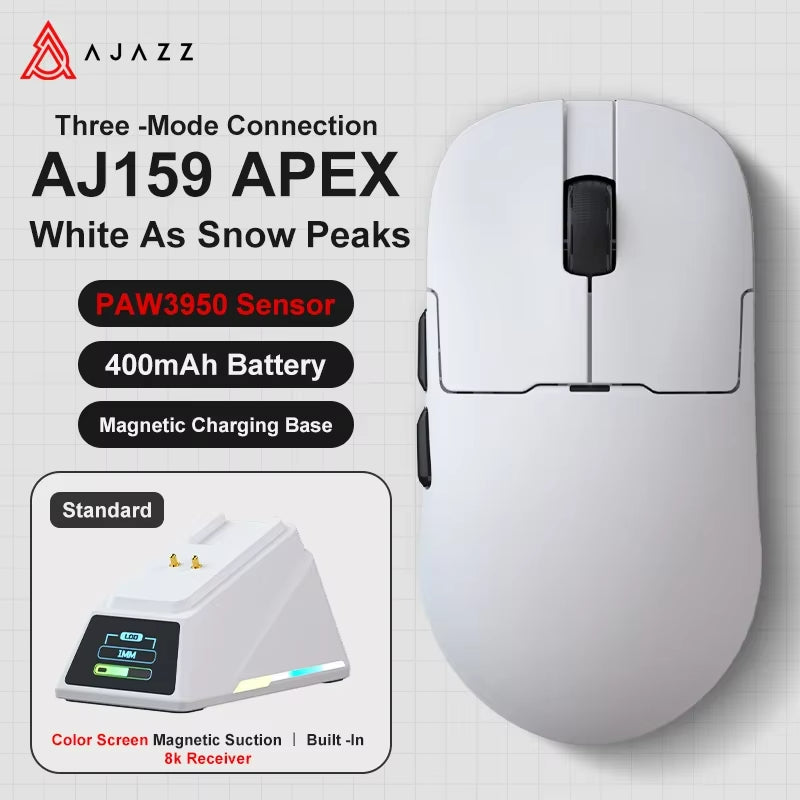 AJ159 APEX/AJ159PRO Wireless Gamer Mouse with RGB Magnetic Charging Base Lightweight AJ159P Gaming Mouse for PC Laptop