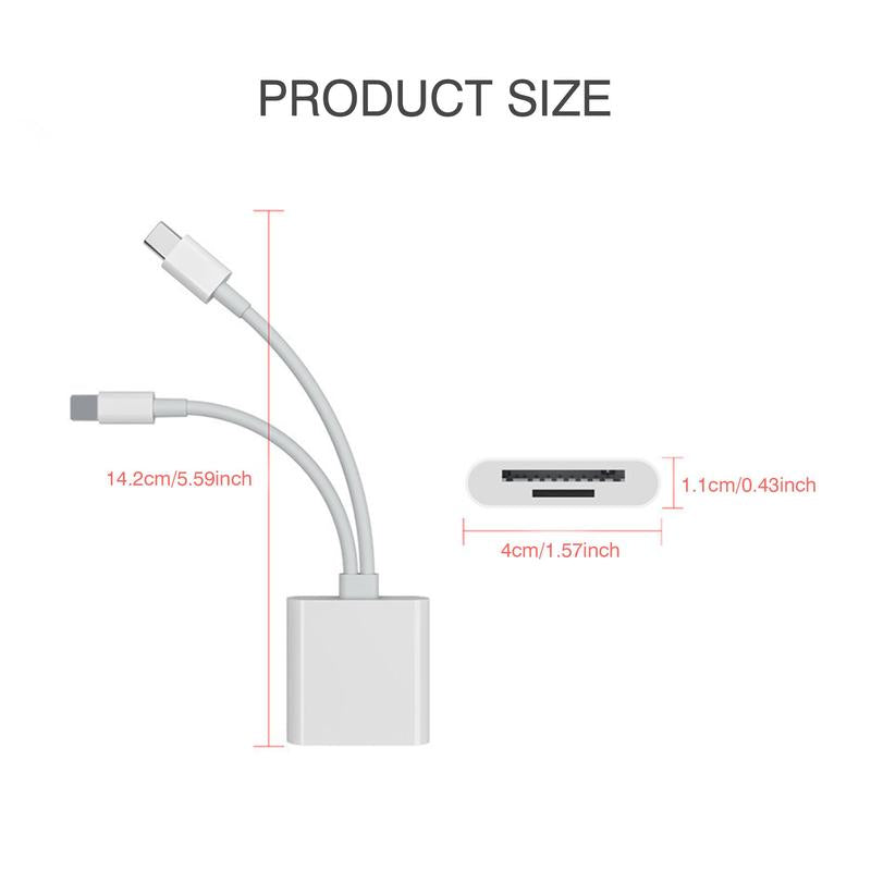 SD/TF/USB Card Reader, 1 Count Multifunctional Fast Transmission Adapter for Home Office, Card Reader Compatible with Iphone, Laptop Computer