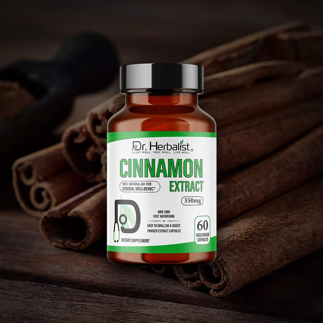 Cinnamon Extract/Extracto De Canela/Cinnamon Supplements (60 Capsules, 350Mg), Fast Absorbing, Vegetarian - Digestive Health