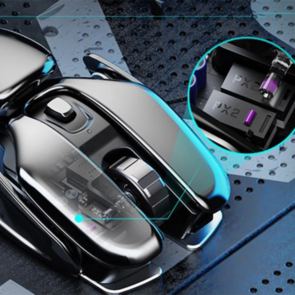 "Silent Waterproof Wireless Mouse - Sleek Aluminum Design for Gaming & Office Use - USB Receiver Included"