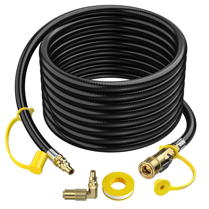 7FT/12FT/24FT RV Quick Connect Propane Hose with 1/4" Safety Shutoff Valve and 1/4" Male Full Flow Plug for 17" and 22" Blackstone Griddles