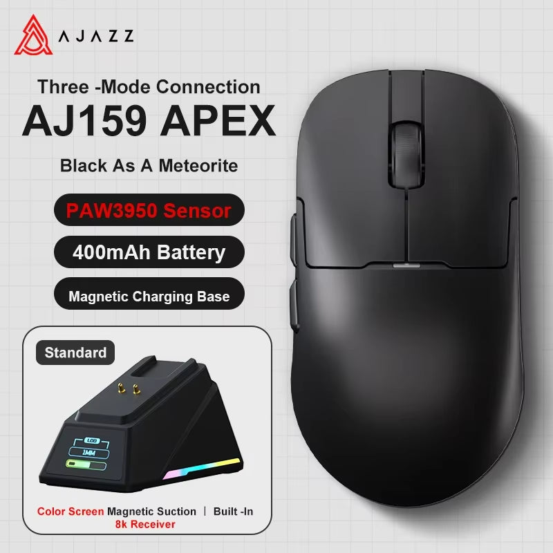 AJ159 APEX/AJ159PRO Wireless Gamer Mouse with RGB Magnetic Charging Base Lightweight AJ159P Gaming Mouse for PC Laptop