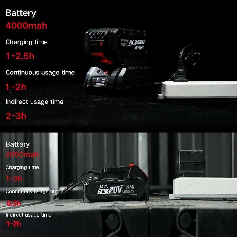 JAVN 20V 600N.M Brushless Electric Wrench, 1 Set Cordless Impact Wrench, Car Tire Repair Tool, Power Tools Compatible with Makita Batteries