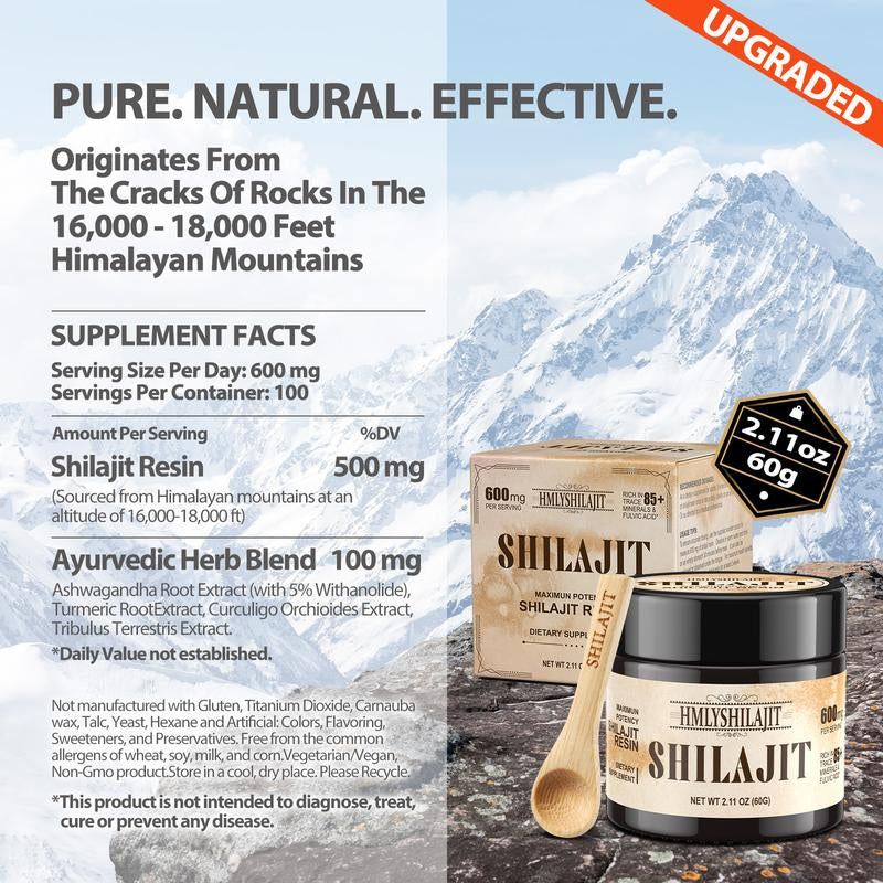 Shilajit Himalayan Organic Shilajit Resin Pure Shilajit Resin Supplement with 85+ Trace Minerals