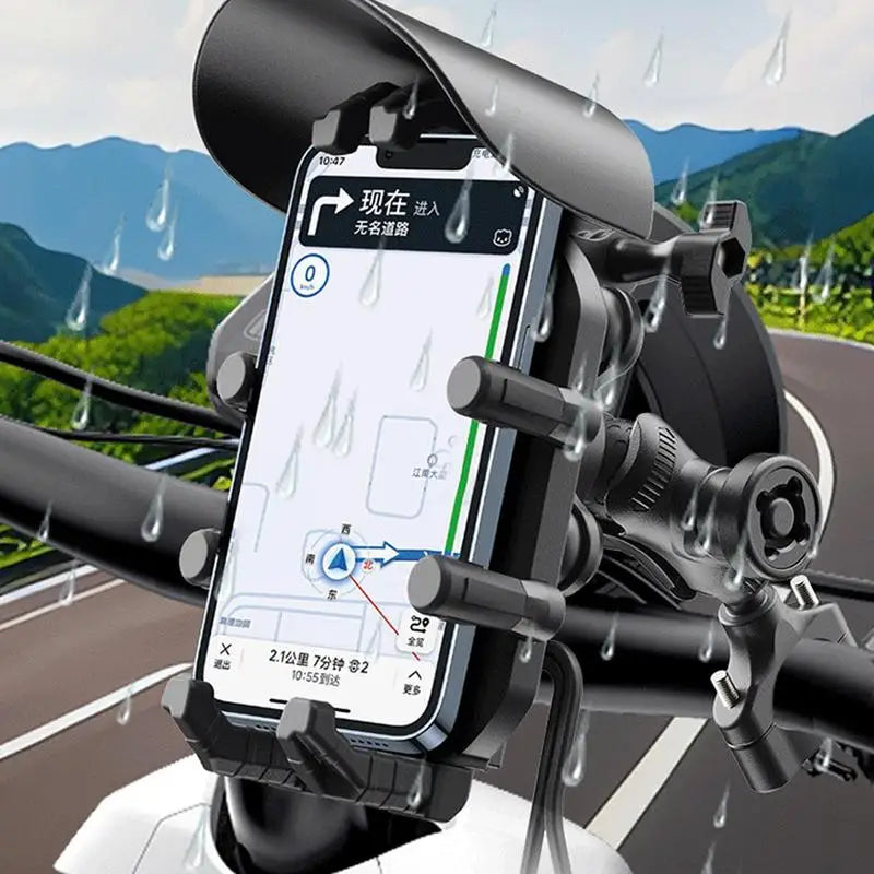 Motorcycle Phone Mount with Charger anti Vibration Moto Wireless Charger Mobile Phone Rack 360 Rotating Moto Support Cellphone