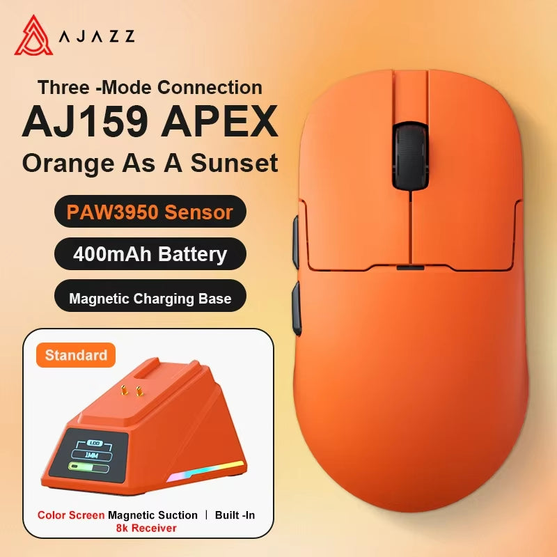 AJ159 APEX/AJ159PRO Wireless Gamer Mouse with RGB Magnetic Charging Base Lightweight AJ159P Gaming Mouse for PC Laptop