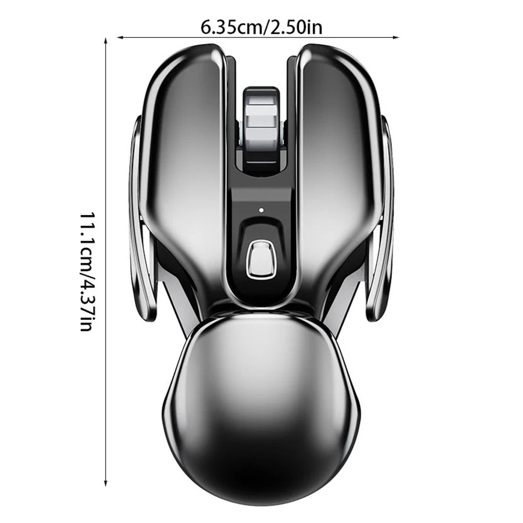 "Silent Waterproof Wireless Mouse - Sleek Aluminum Design for Gaming & Office Use - USB Receiver Included"