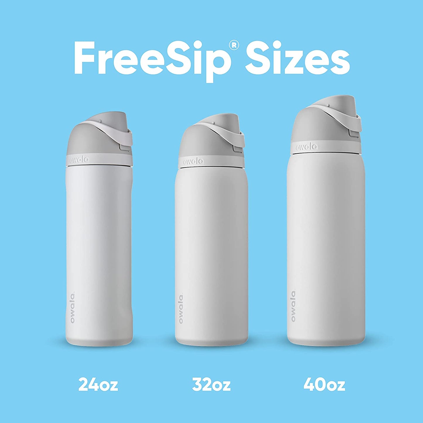 Freesip Insulated Stainless Steel Water Bottle with Straw for Sports and Travel, Bpa-Free, 24-Oz, Shy Marshmallow