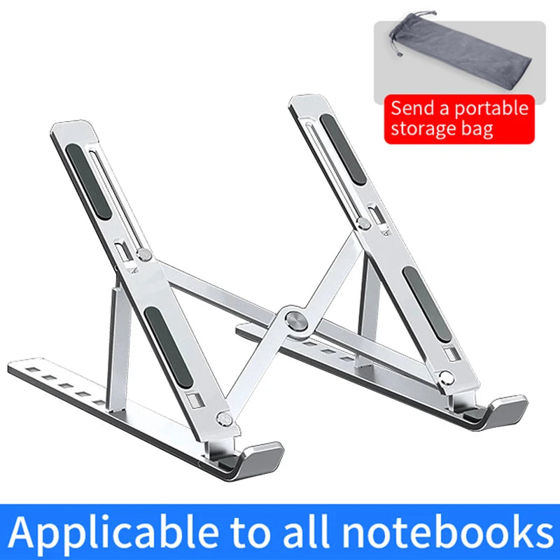 "Adjustable Aluminum Alloy Laptop Stand - Portable, Foldable, and Non-Slip Cooling Bracket for Ultimate Comfort!"