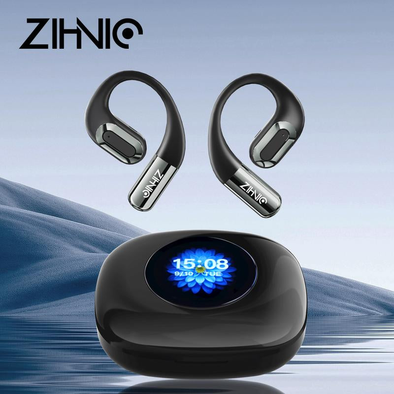 ZIHNIC True Wireless Open Ear Earbuds,Bluetooth 5.4,35Hours Playtime,Lpx5 Waterproof,Ows Headphones Lmmersive Premiumsound Long Distance Connection Headset Withcharging Case,Light-Weight Headphones Built-Inmicrophone Audio Electronic