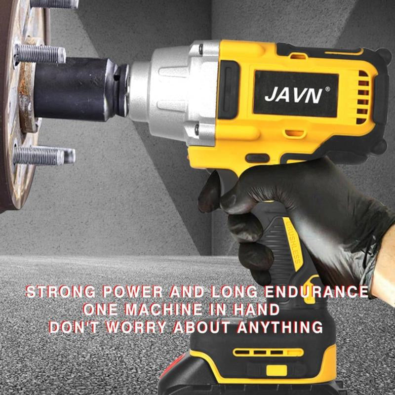 JAVN 20V 600N.M Brushless Electric Wrench, 1 Set Cordless Impact Wrench, Car Tire Repair Tool, Power Tools Compatible with Makita Batteries