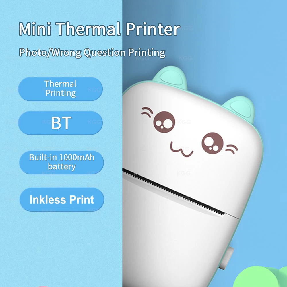 "Compact Wireless Mini Thermal Printer - 203DPI Photo & Label Printing with USB - Perfect for On-the-Go Memo Creation!"