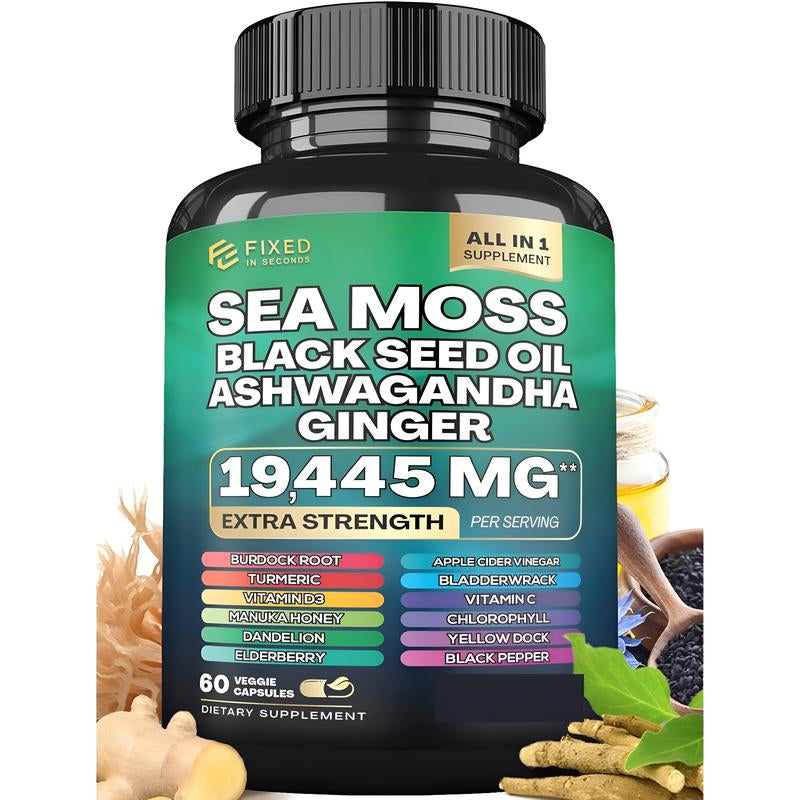 Ultimate Vitality Boost Duo: Sea Moss& Shilajit Power Supplements – Made in US and Certified by Switlab to Improves Performance, Enhances Power, Provides Energy Edible Fitness Healthcare Dietary