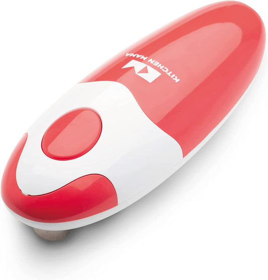 Auto Electric Can Opener: Open Your Cans with a Simple Press of Button - Automatic, Hands Free, Smooth Edge, Food-Safe, Battery Operated, YES YOU CAN (Red)