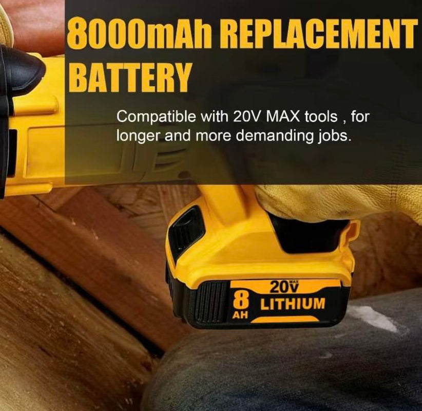 2Pack DCB200 8.0Ah Lithium Batteries for 20V MAX XR Cordless Tools- Suitable for DCB180, DCB200, DCB201, DCB203, DCB204, DCB206, DCB207