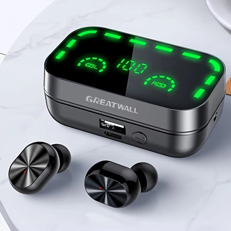 Bluetooth Headphones Wireless Earbuds In-Ear Earbuds with Charging Case Mirror Headphones LED Digital Display