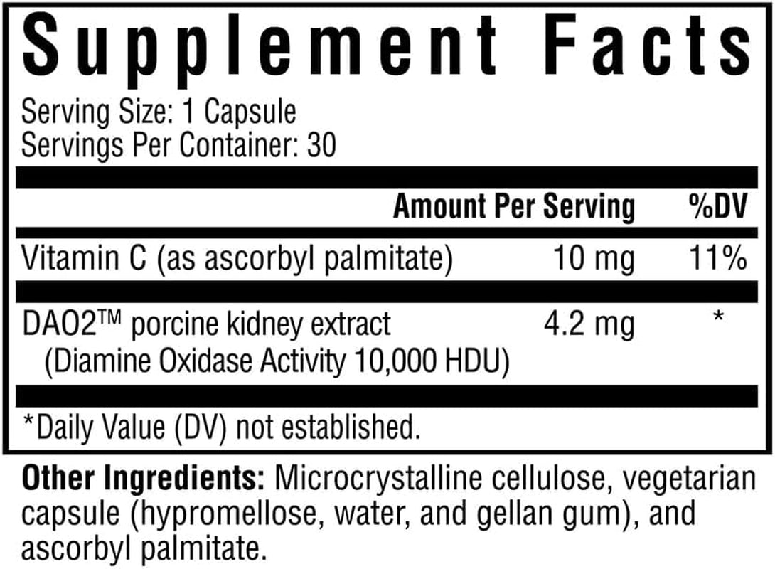 Histamine Digest - Digestive Enzyme Support for Histamine Intolerance - DAO Supplement Aids Histamine Digestion for Stomach Relief - 30 Capsules