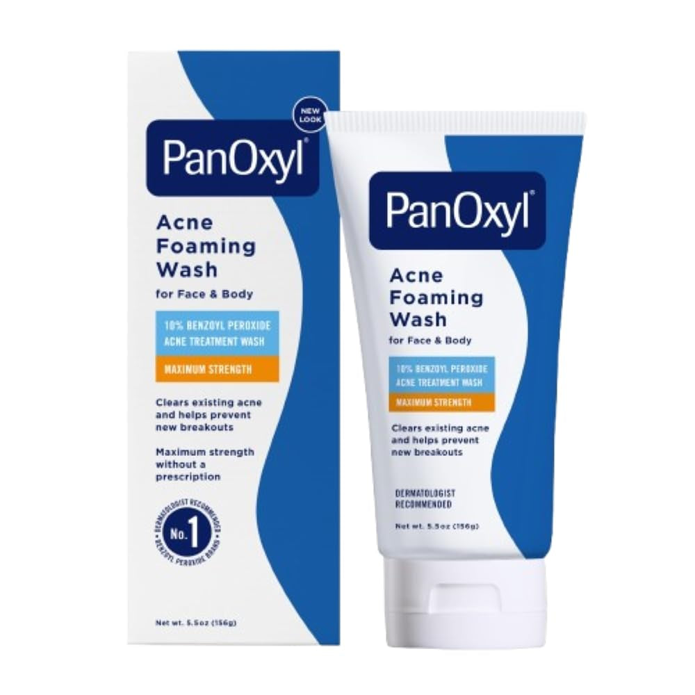 Acne Foaming Wash Benzoyl Peroxide 10% Maximum Strength Antimicrobial, 5.5 Oz