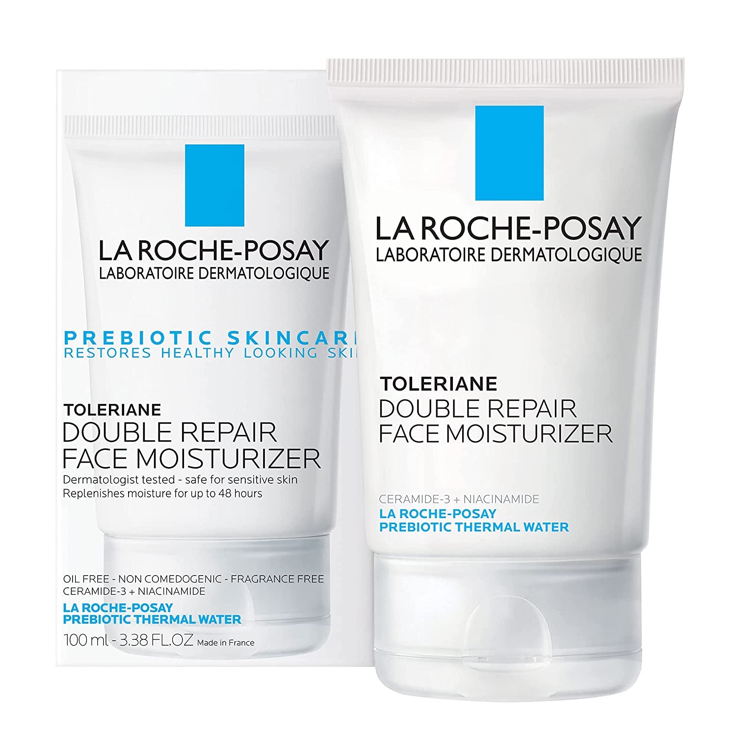 Toleriane Double Repair Face Moisturizer | Daily Moisturizer Face Cream with Ceramide and Niacinamide for All Skin Types | Oil Free | Fragrance Free