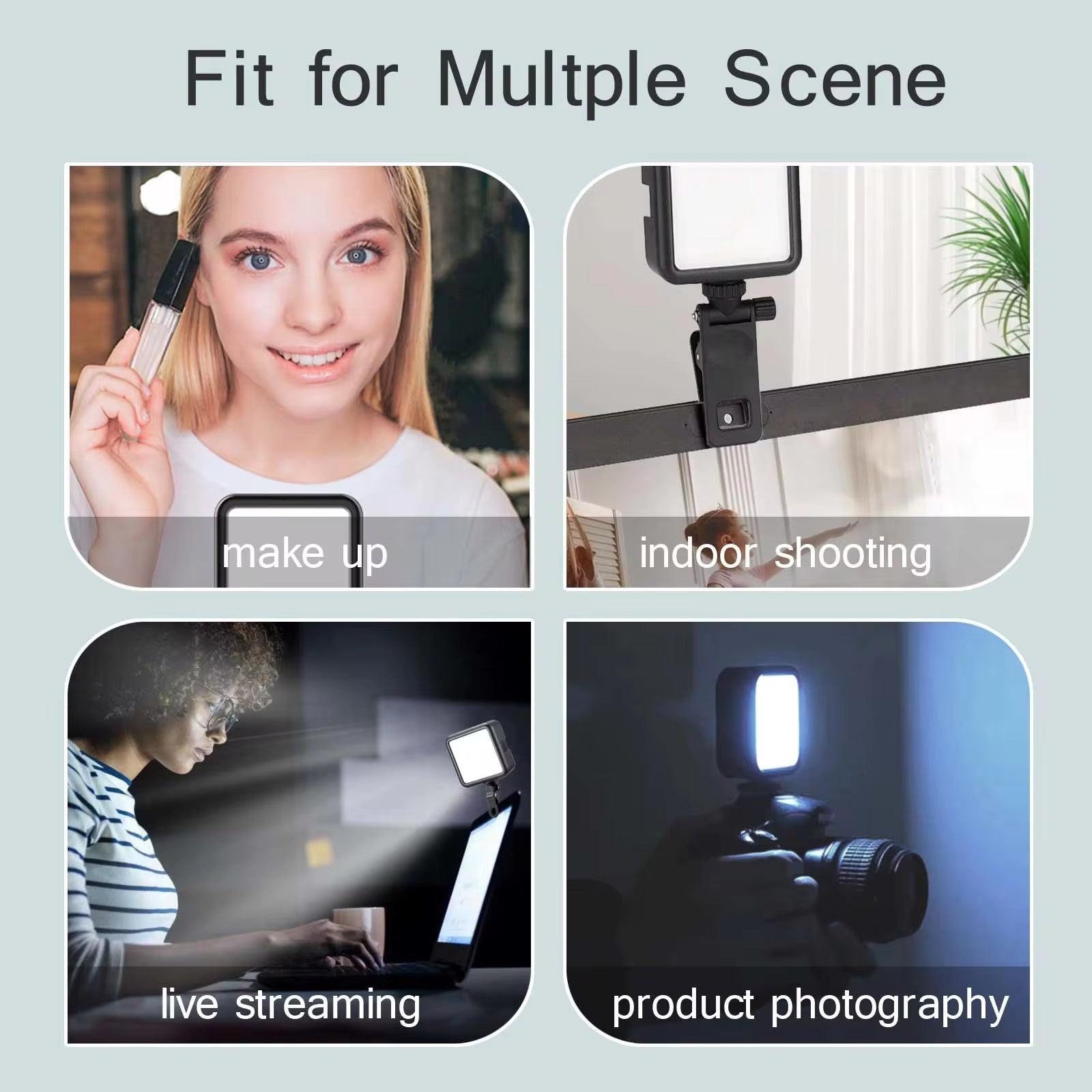 "Versatile Bi-Color LED Clip Video Light for DSLR & GoPro - Perfect for Vlogging & Photography!"