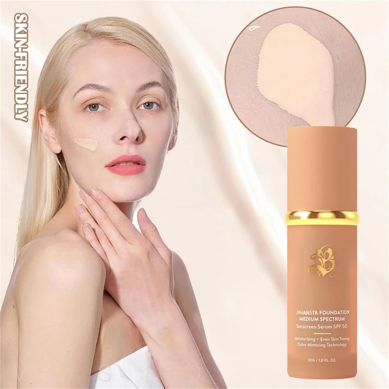 "Biomimic 4-in-1 Foundation with SPF 50+ - Longwearing Light Spectrum Formula"