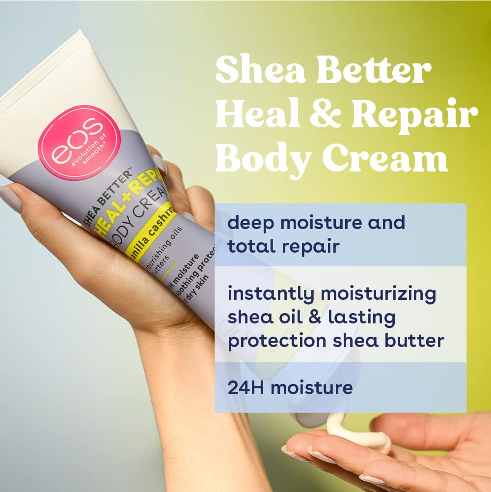 Shea Better Body Cream - Vanilla Cashmere Natural Body Lotion and Skin Care 24 Hour Hydration with Shea Butter & Oil 8 Oz 1 Pack