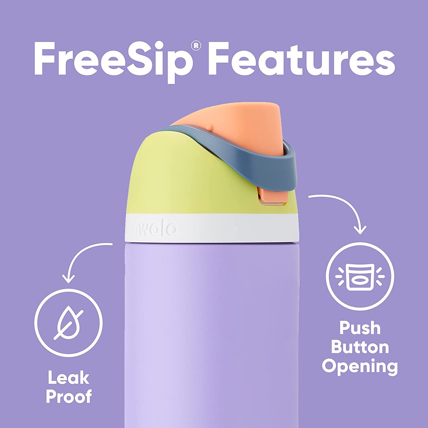 Freesip Insulated Stainless Steel Water Bottle with Straw for Sports and Travel, Bpa-Free, 24-Oz, Shy Marshmallow