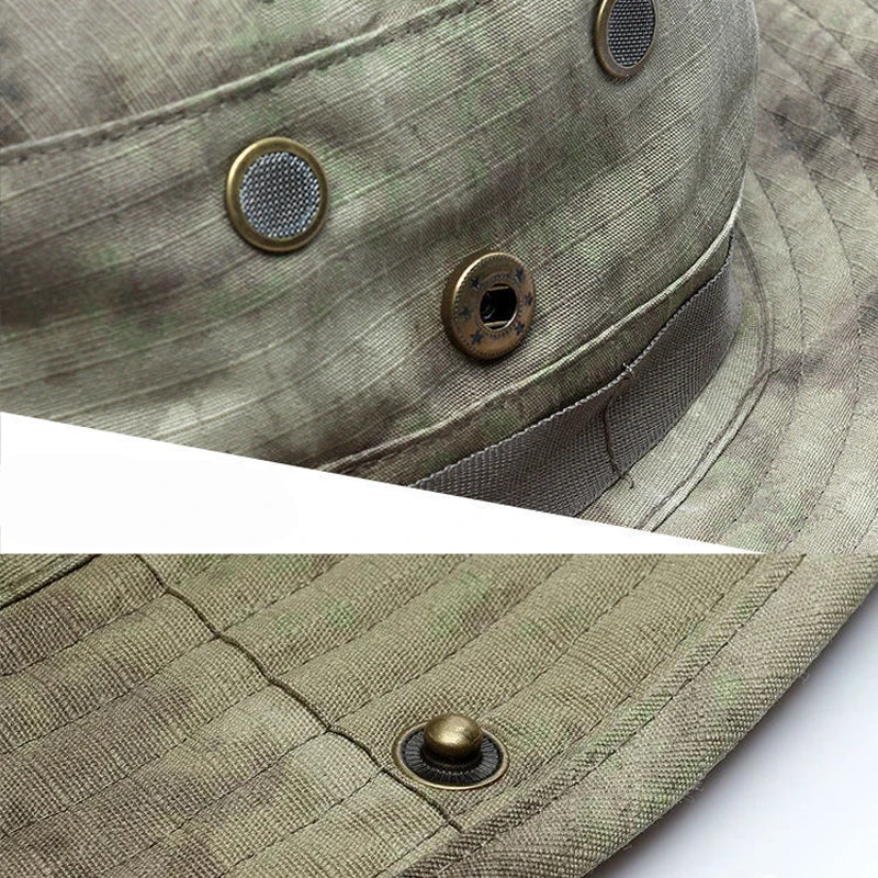 "Ultimate Camouflage Boonie Cap & Balaclava Set - Foldable, Soft, Wide-Brimmed Sun Protection for Outdoor Hunting & Fishing!"