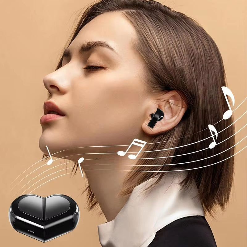 Wireless Earbuds Touchscreen Heart Shaped Ear Buds Valentine'S Day Gift Waterproof Wireless Earphone with Long Working Life