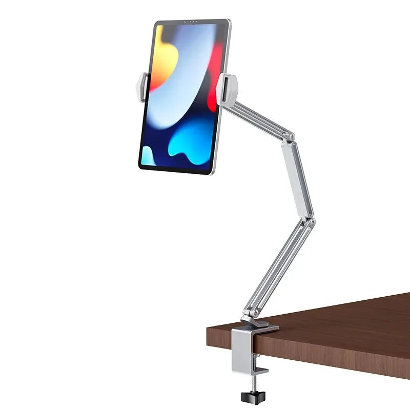 "Adjustable Aluminum Desk Bed Tablet Stand for 4-12.9" Devices - Perfect for iPad Pro, Mini, and Xiaomi Tab!"