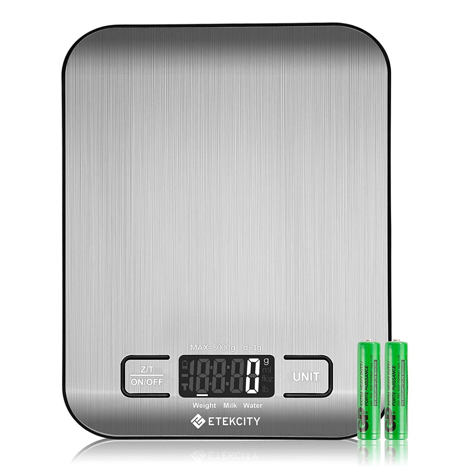 Food Kitchen Scale, Digital Grams and Ounces for Weight Loss, Baking, Cooking, Keto and Meal Prep, LCD Display, Medium, 304 Stainless Steel