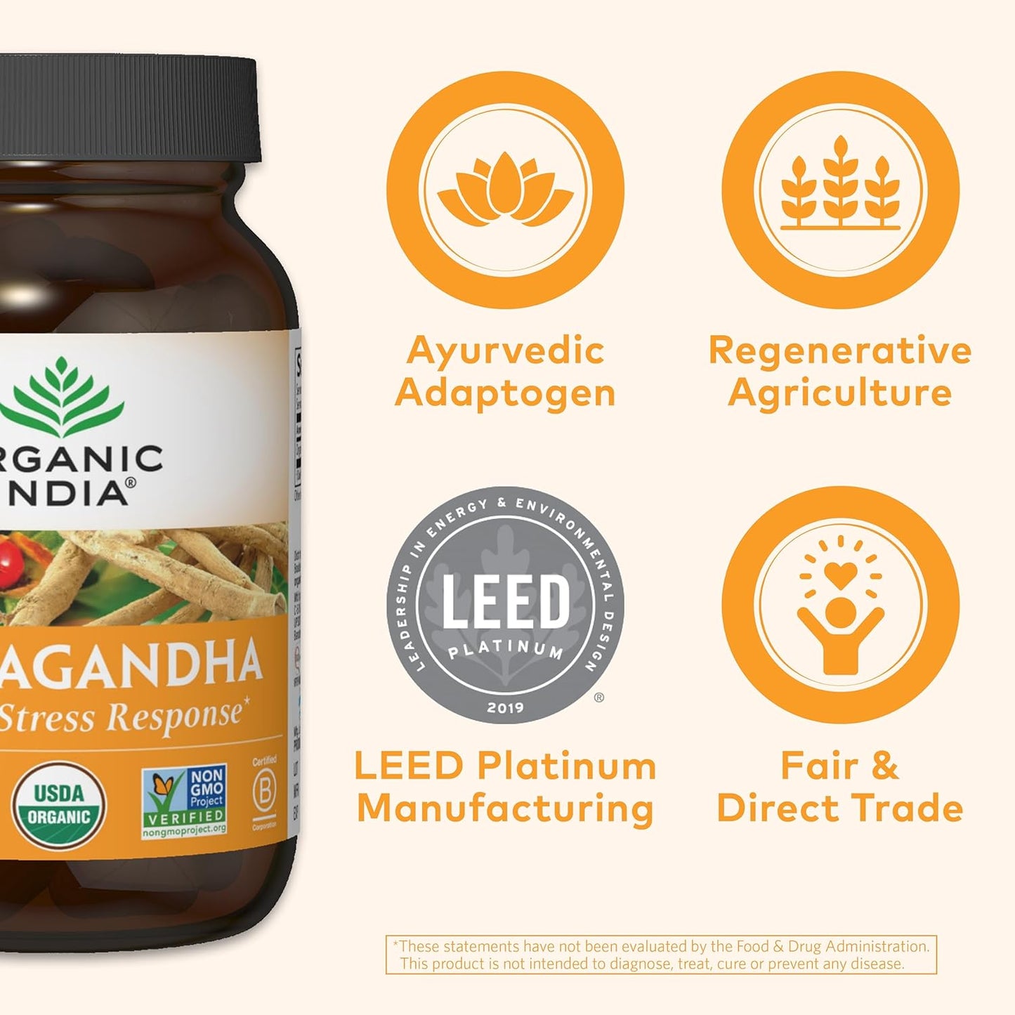 Ashwagandha Capsules - Organic Ashwagandha Supplement - Vegan Ashwagandha Root, Gluten-Free, Kosher, Non-Gmo, Supports Stress Relief, Energy, and Sleep - 90 Capsules