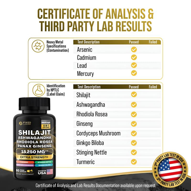 Ultimate Vitality Boost Duo: Sea Moss& Shilajit Power Supplements – Made in US and Certified by Switlab to Improves Performance, Enhances Power, Provides Energy Edible Fitness Healthcare Dietary