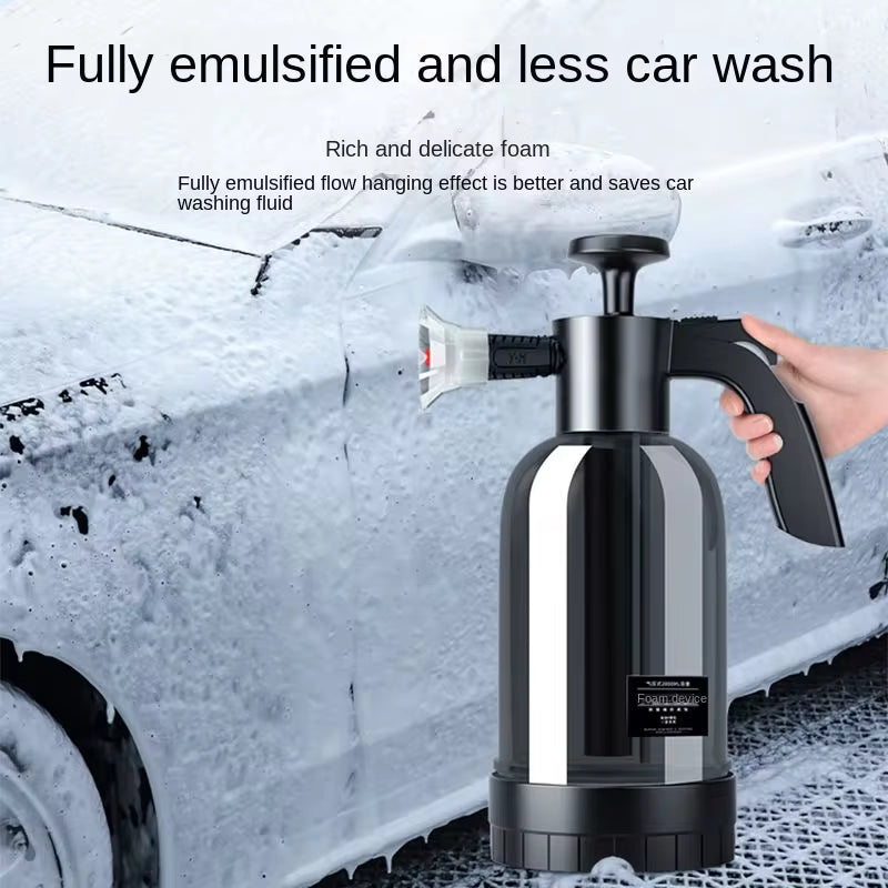 "2L Hand Pump Foam Sprayer - Versatile Foam Cannon with 3 Nozzle Types for Ultimate Car Wash & Window Cleaning!"