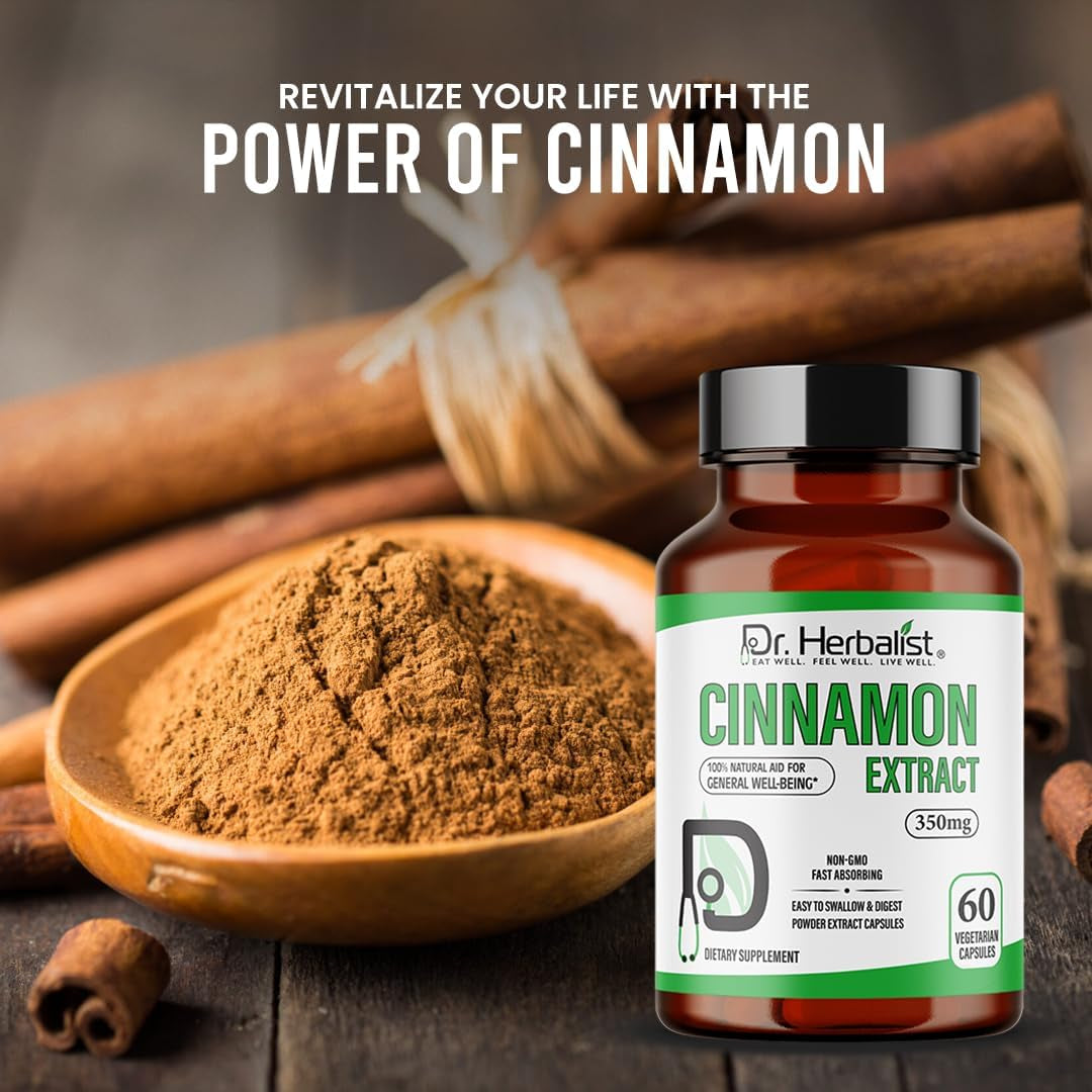 Cinnamon Extract/Extracto De Canela/Cinnamon Supplements (60 Capsules, 350Mg), Fast Absorbing, Vegetarian - Digestive Health