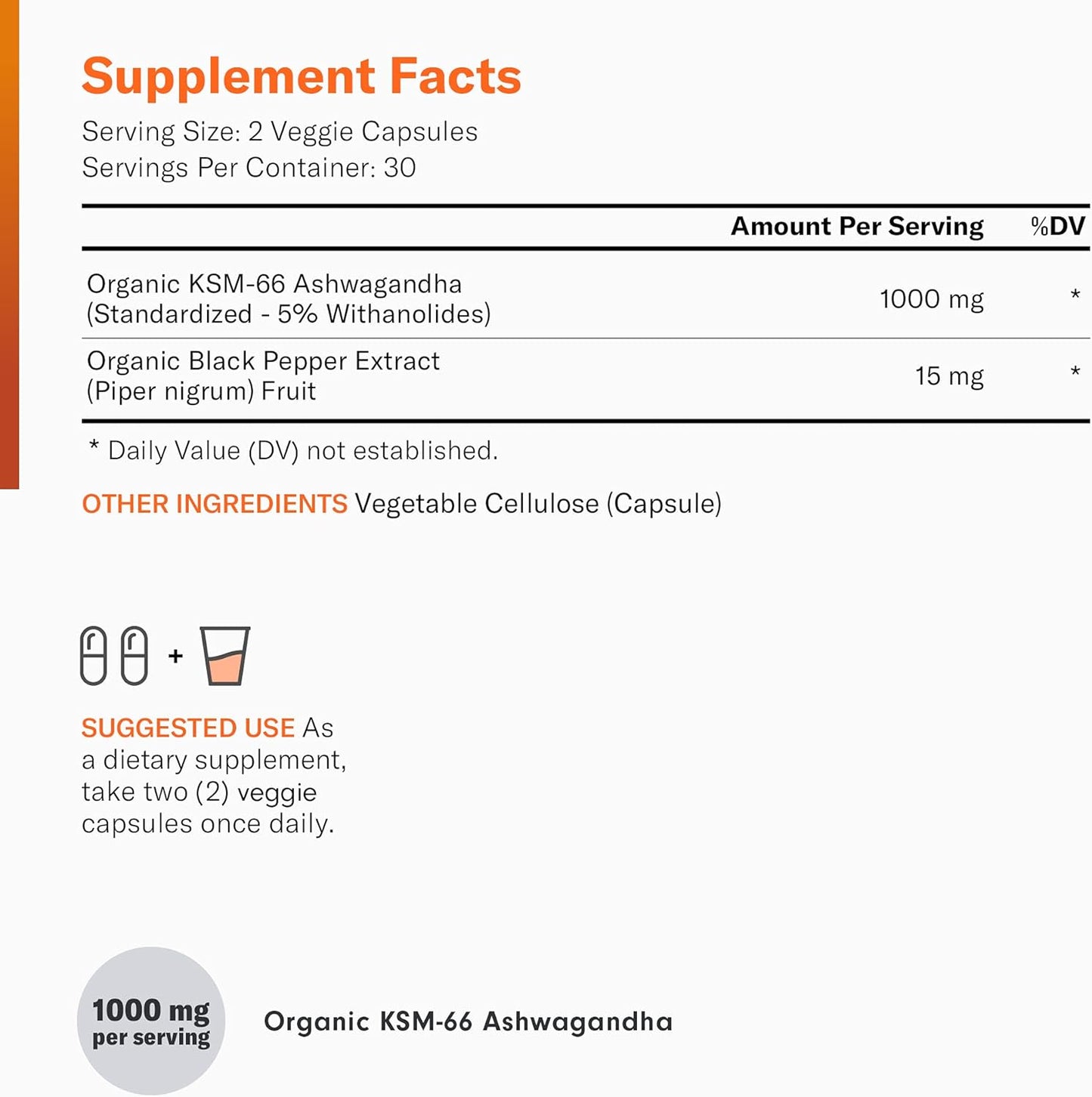 KSM-66 Ashwagandha Root Powder Extract - Stress, Mood, & Athletic Support - 1,000 MG of Clinically Studied KSM66 & Black Pepper for Maximum Absorption - 5% Withanolides - 60 Vegan Capsules