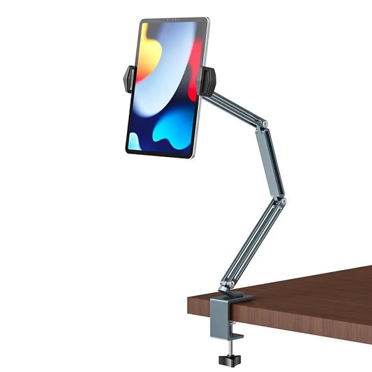 "Adjustable Aluminum Desk Bed Tablet Stand for 4-12.9" Devices - Perfect for iPad Pro, Mini, and Xiaomi Tab!"