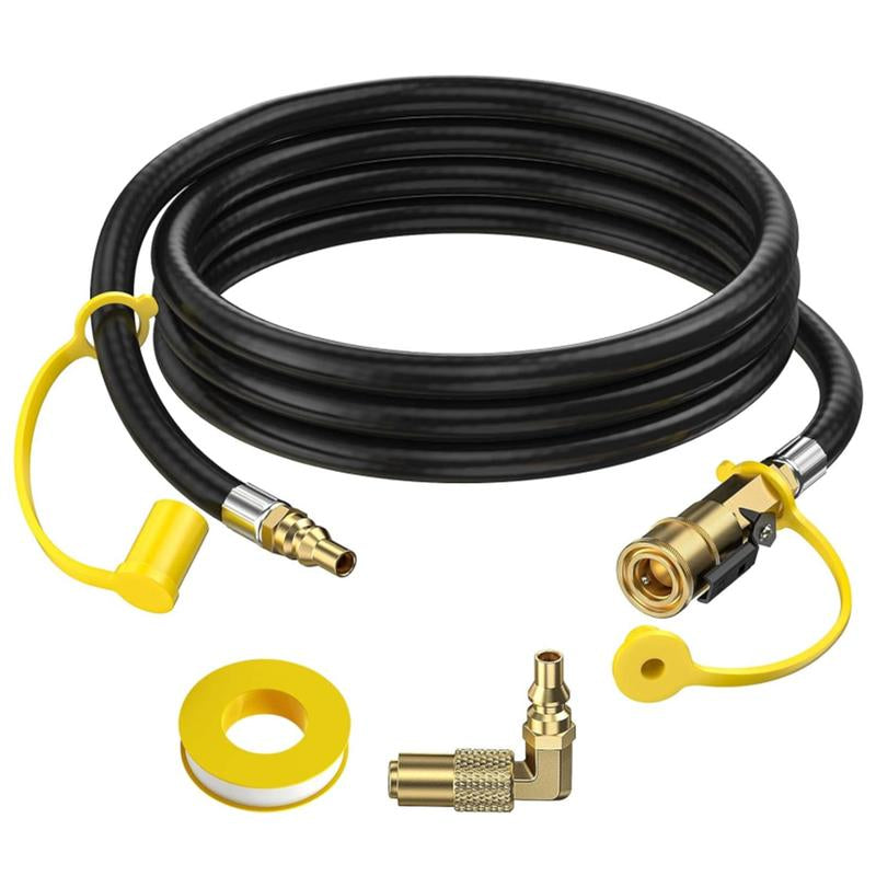 7FT/12FT/24FT RV Quick Connect Propane Hose with 1/4" Safety Shutoff Valve and 1/4" Male Full Flow Plug for 17" and 22" Blackstone Griddles