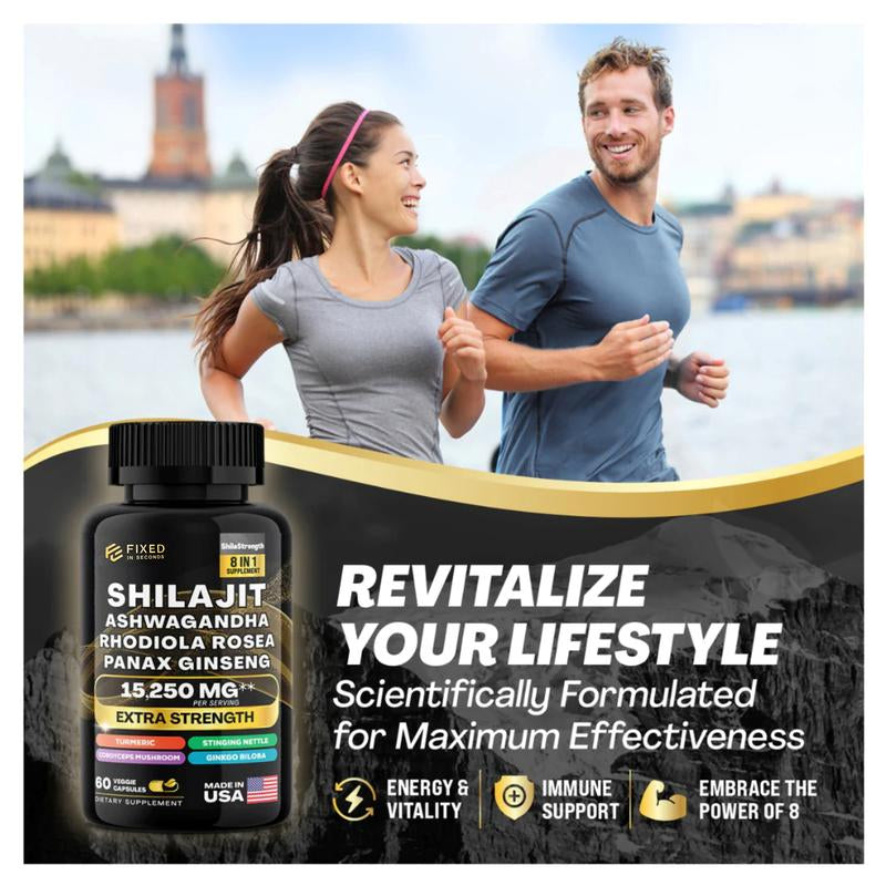 Ultimate Vitality Boost Duo: Sea Moss& Shilajit Power Supplements – Made in US and Certified by Switlab to Improves Performance, Enhances Power, Provides Energy Edible Fitness Healthcare Dietary