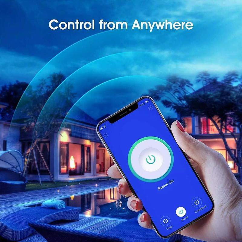 10A Smart Plug Wifi APP Remote Control Outlet Work with Alexa Echo and Google Home & IFTTT, Energy Monitoring and Timer Function, No HUB Required, Delayed Switch, 2.4G Wi-Fi Only