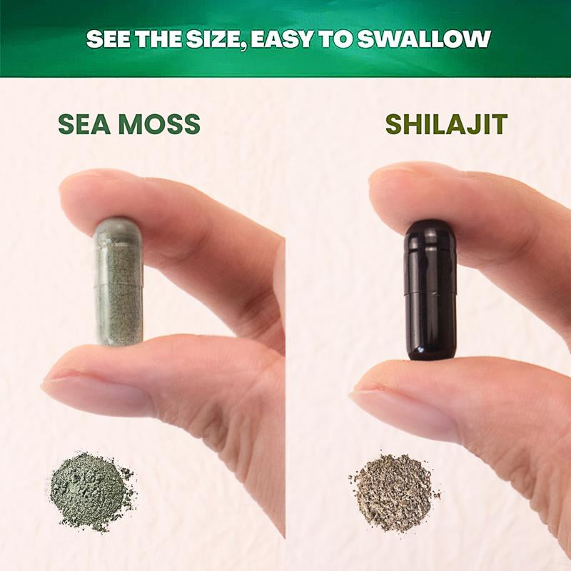 VEV Sea Moss, Shilajit, Black Seed Oil, Turmeric, Multi Minerals, Ashwagandha, Burdock Root, Vitamin C -60 Capsules Healthcare Dietary Supplements