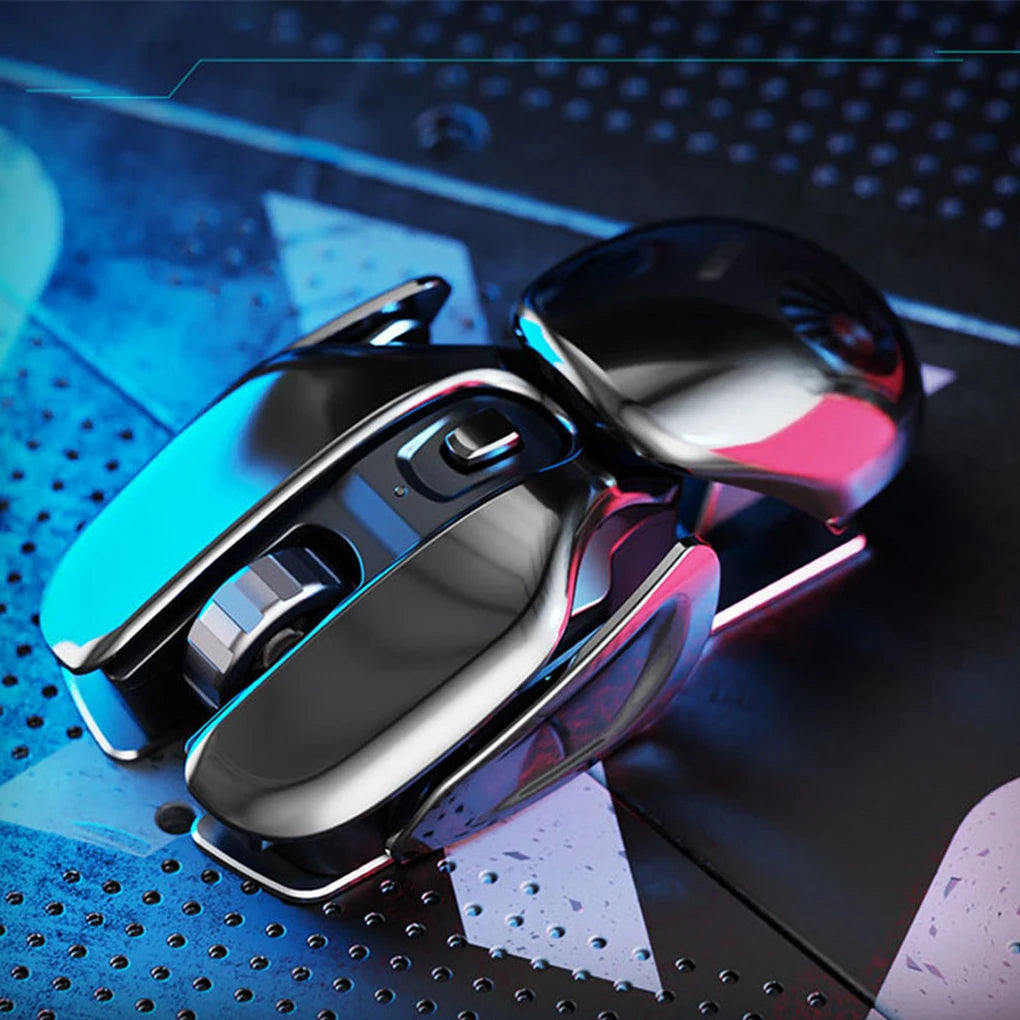 "Silent Waterproof Wireless Mouse - Sleek Aluminum Design for Gaming & Office Use - USB Receiver Included"