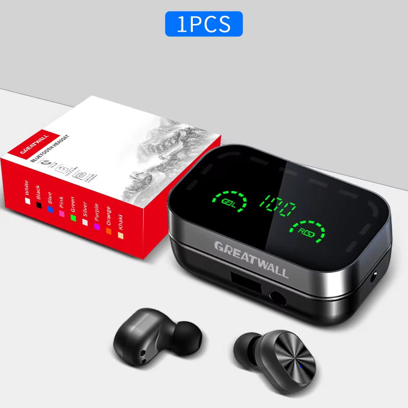 Bluetooth Headphones Wireless Earbuds In-Ear Earbuds with Charging Case Mirror Headphones LED Digital Display