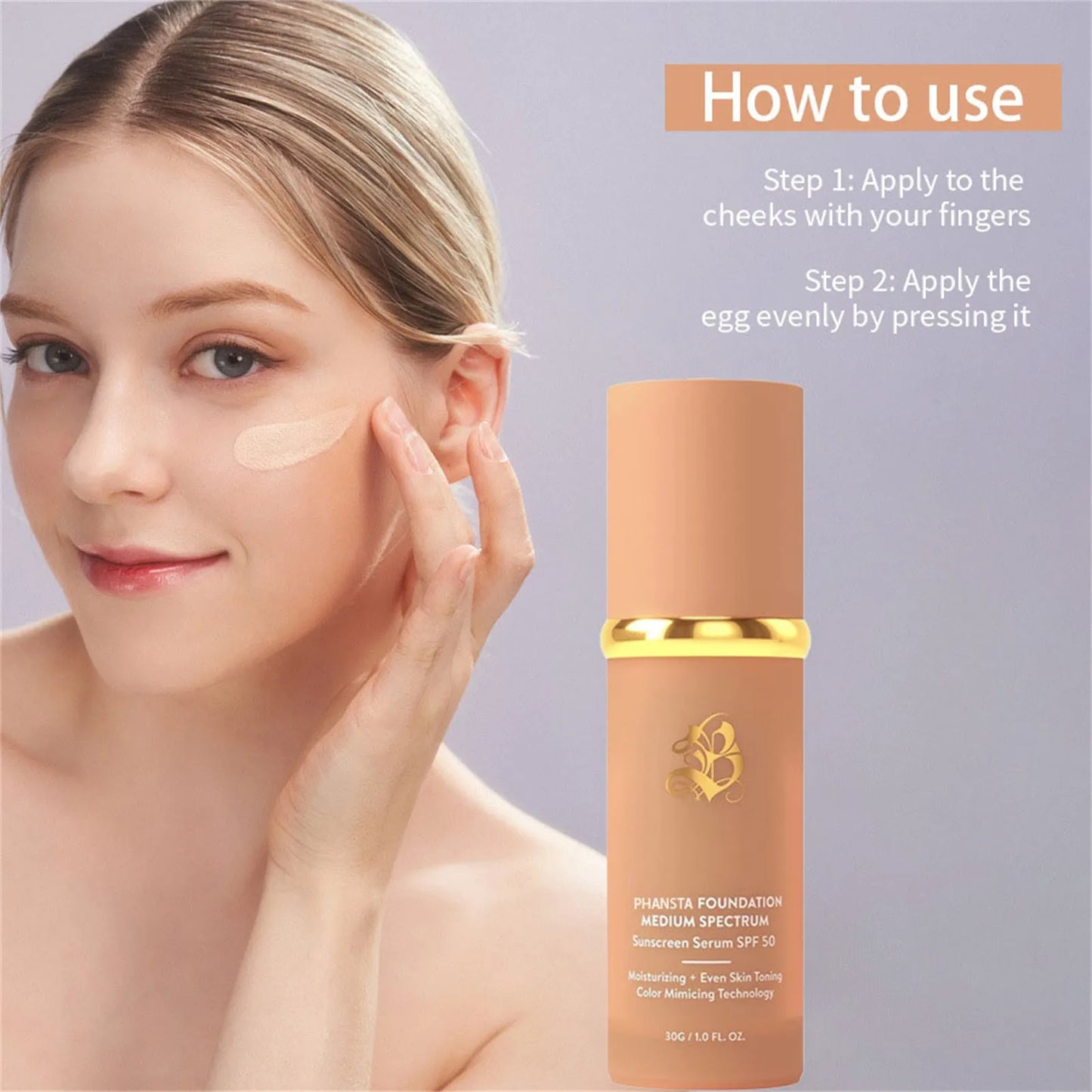 "Biomimic 4-in-1 Foundation with SPF 50+ - Longwearing Light Spectrum Formula"