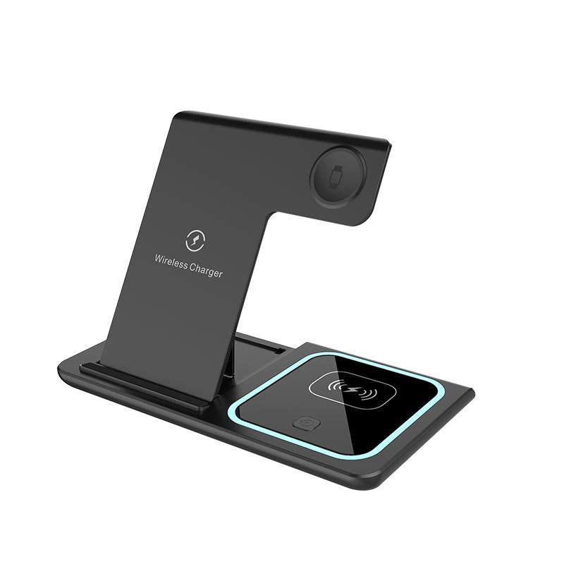 Foldable 3 in 1 Wireless FAST Charger 15W Stand for Iphone 15,14,13,12,11/Pro/Max/Mini/Plus, X, XR, Xs/Max, Se,8/Plus, Suitable for Iwatch 1-9, Airpods 3/2/Pro - Compact, Stylish & Effortless Charging Solution